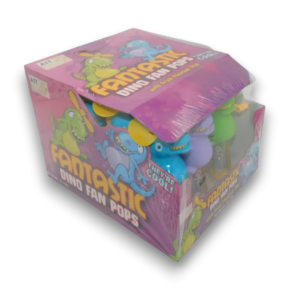 [14759] AIT - Fantastic Dino Fan Pops (Display unit | 12 x 16g pcs)
